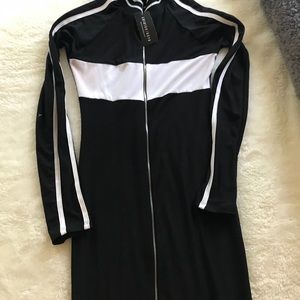 To The Finish  Maxi Zipper bodycon Dress NEW